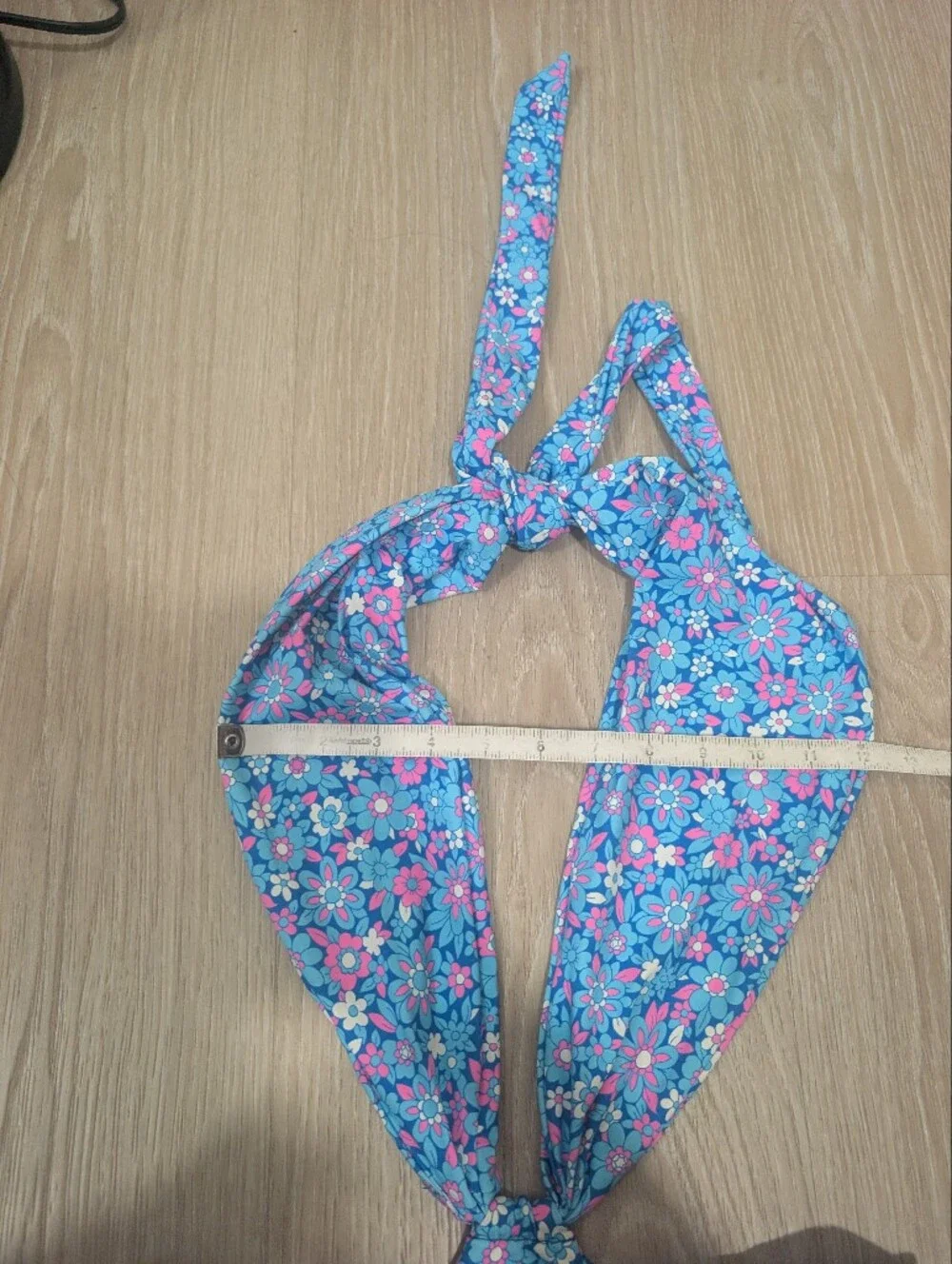 Frankies Bikinis Dorothy Blue Floral Halter One Piece Swimsuit